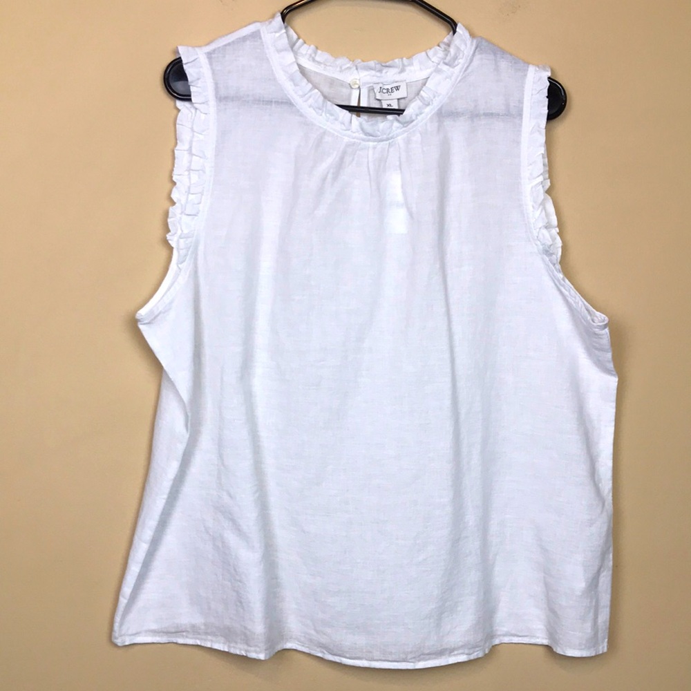 J. Crew White Sleeveless Blouse